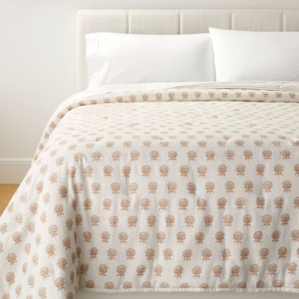 Studio McGee Cream and Tan Quilted Bedding